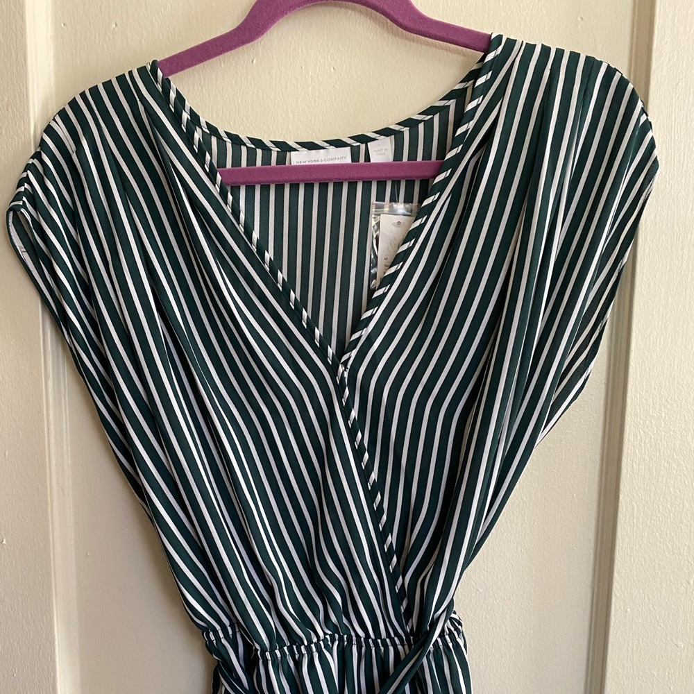 Striped Faux Wrap Top